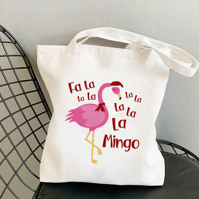 New Flamingo Sakura Flower Women Shopper Bag Geanta Harajuku Cumpărături Pânză Shopper Geantă Fată Geanta de mână Tote Geanta de umăr Geantă Lady