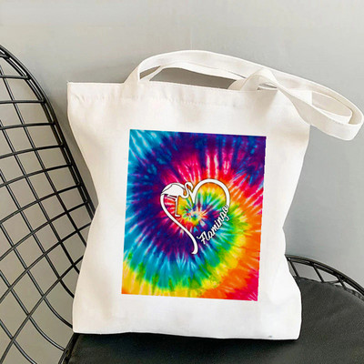 New Flamingo Sakura Flower Women Shopper Bag Geanta Harajuku Cumpărături Pânză Shopper Geantă Fată Geanta de mână Tote Geanta de umăr Geantă Lady