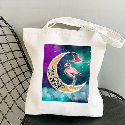 New Flamingo Sakura Flower Women Shopper Bag Geanta Harajuku Cumpărături Pânză Shopper Geantă Fată Geanta de mână Tote Geanta de umăr Geantă Lady