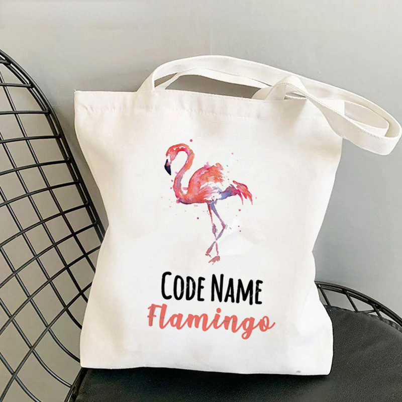 New Flamingo Sakura Flower Women Shopper Bag Geanta Harajuku Cumpărături Pânză Shopper Geantă Fată Geanta de mână Tote Geanta de umăr Geantă Lady