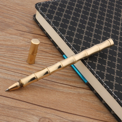 κλασικό στυλό Rollerball Trim Αποσπώμενο μπαμπού ορείχαλκο ΧΡΥΣΟ ΤΡΙΑΝΤΑΦΥΛΛΟ ΑΣΗΜΕΝΙΟ Πιστόλι μαύρο Χαρτικά Σχολικά είδη Γράψιμο