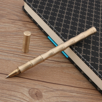 κλασικό στυλό Rollerball Trim Αποσπώμενο μπαμπού ορείχαλκο ΧΡΥΣΟ ΤΡΙΑΝΤΑΦΥΛΛΟ ΑΣΗΜΕΝΙΟ Πιστόλι μαύρο Χαρτικά Σχολικά είδη Γράψιμο