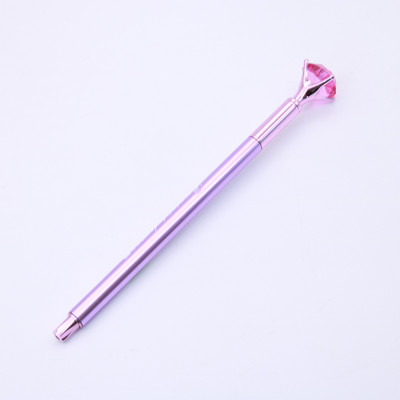 1kom nova centralna olovka s dijamantnom glavom u boji Vjenčani prsten Uredska plastična biserna olovka Plava Ljubičasta Ružičasta Srebrna