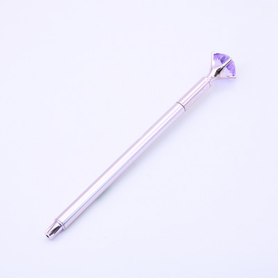 1kom nova centralna olovka s dijamantnom glavom u boji Vjenčani prsten Uredska plastična biserna olovka Plava Ljubičasta Ružičasta Srebrna