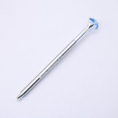 1kom nova centralna olovka s dijamantnom glavom u boji Vjenčani prsten Uredska plastična biserna olovka Plava Ljubičasta Ružičasta Srebrna