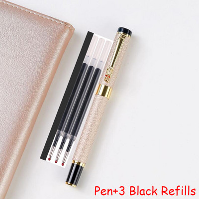 Jaunums Dragon Crystal Pilna metāla rullīšu lodīšu pildspalva Biroja biznesa vīriešu rakstīšanas pildspalva Pērciet 2 Sūtīt dāvanu