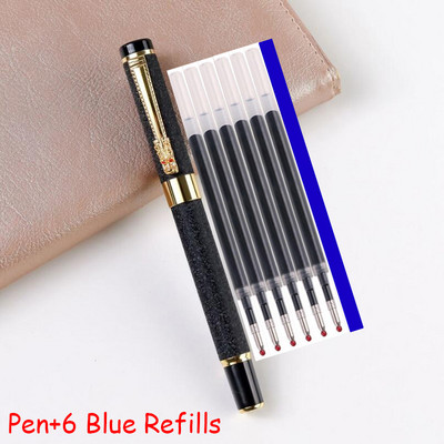 Jaunums Dragon Crystal Pilna metāla rullīšu lodīšu pildspalva Biroja biznesa vīriešu rakstīšanas pildspalva Pērciet 2 Sūtīt dāvanu