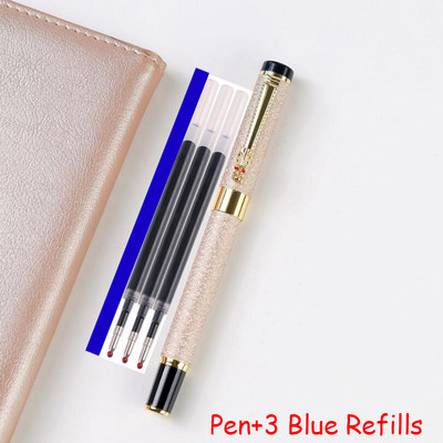 Jaunums Dragon Crystal Pilna metāla rullīšu lodīšu pildspalva Biroja biznesa vīriešu rakstīšanas pildspalva Pērciet 2 Sūtīt dāvanu