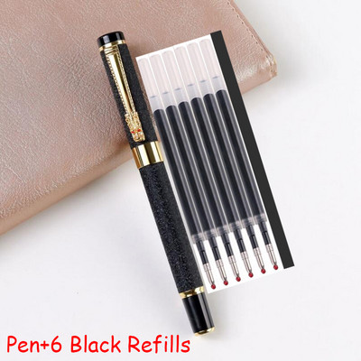 Jaunums Dragon Crystal Pilna metāla rullīšu lodīšu pildspalva Biroja biznesa vīriešu rakstīšanas pildspalva Pērciet 2 Sūtīt dāvanu