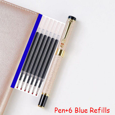 Jaunums Dragon Crystal Pilna metāla rullīšu lodīšu pildspalva Biroja biznesa vīriešu rakstīšanas pildspalva Pērciet 2 Sūtīt dāvanu