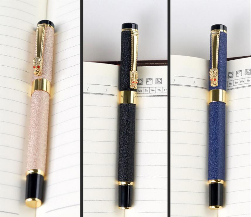 Jaunums Dragon Crystal Pilna metāla rullīšu lodīšu pildspalva Biroja biznesa vīriešu rakstīšanas pildspalva Pērciet 2 Sūtīt dāvanu