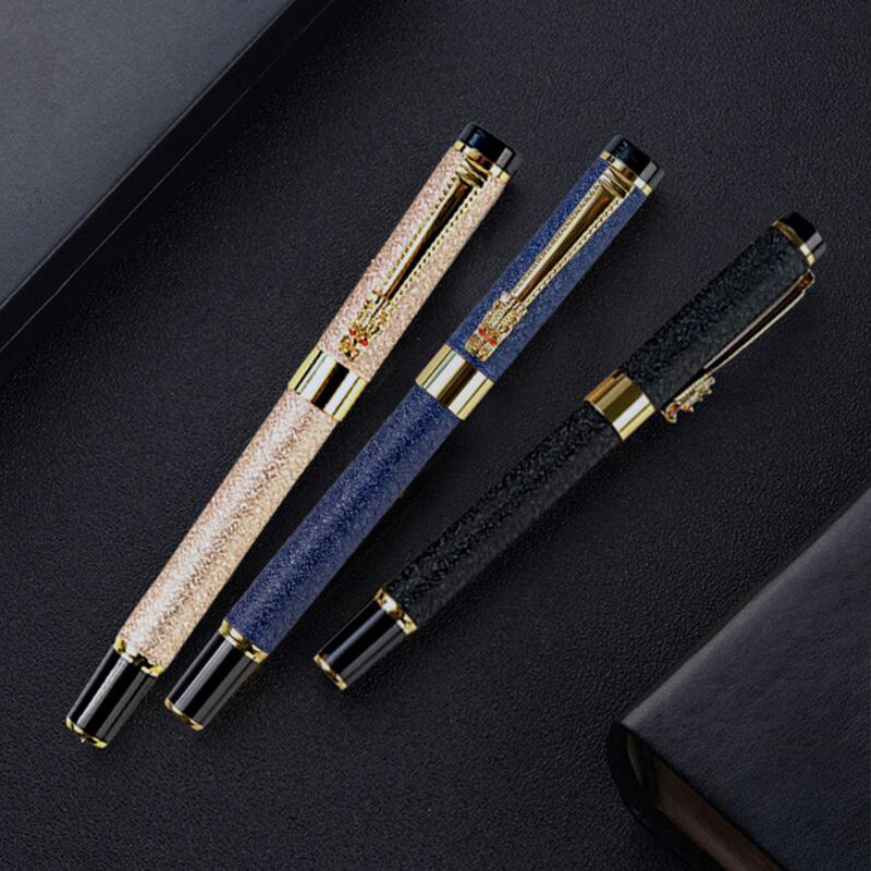 Jaunums Dragon Crystal Pilna metāla rullīšu lodīšu pildspalva Biroja biznesa vīriešu rakstīšanas pildspalva Pērciet 2 Sūtīt dāvanu