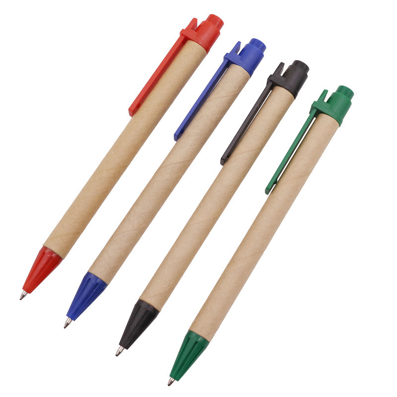 4 buc pix pentru studenți, școală, afaceri, birou, pix general, 1,0 mm, vârf stilou, cerneală albastră, stil tub de hârtie, stilou cadou rafinat