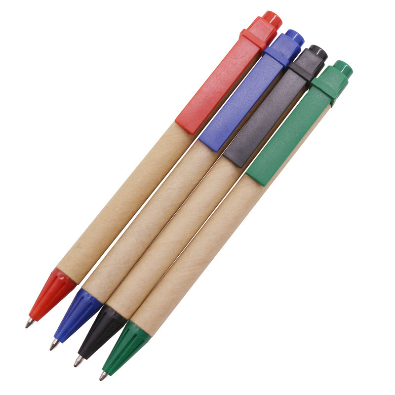 4 buc pix pentru studenți, școală, afaceri, birou, pix general, 1,0 mm, vârf stilou, cerneală albastră, stil tub de hârtie, stilou cadou rafinat