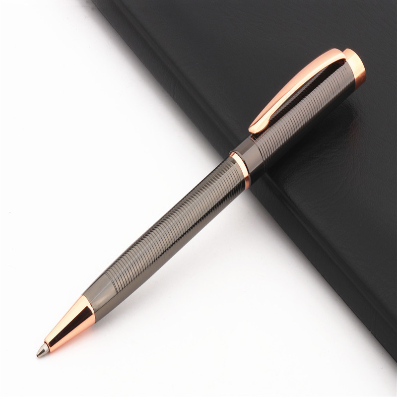 Luksusa kvalitāte 620 pelēks rozā zelts Biznesa biroja lodīšu pildspalva Jauna studentu skolas kancelejas piederumi rakstīšanas pildspalvas