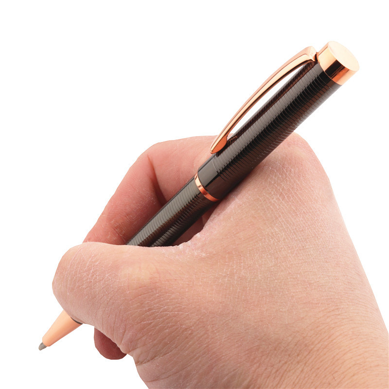 Luksusa kvalitāte 620 pelēks rozā zelts Biznesa biroja lodīšu pildspalva Jauna studentu skolas kancelejas piederumi rakstīšanas pildspalvas