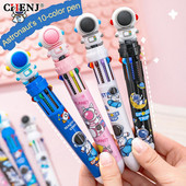 10 spalvų Animacinių filmų Astronautas Tušinukų mokyklos biuro reikmenys Papelaria Escolar įvairiaspalviai rašikliai Spalvingas pildymas