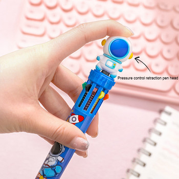 10 Χρώματα Cartoon Astronaut Ballpoint Pen School Προμήθειες γραφείου Χαρτικά Papelaria Escolar Πολύχρωμα στυλό Πολύχρωμο ξαναγέμισμα