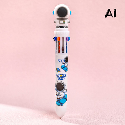 10 spalvų Animacinių filmų Astronautas Tušinukų mokyklos biuro reikmenys Papelaria Escolar įvairiaspalviai rašikliai Spalvingas pildymas