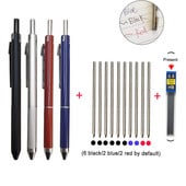 Noua tehnologie Senzor de gravitate 4 în 1 Pix multicolor Pix multifuncțional din metal 3 culori Reumplere cu bilă și mine de creion