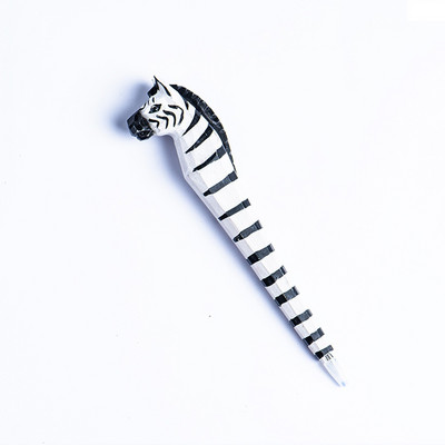 Drvorezbarska životinjska olovka Ručno izrađena drvena umjetnička crna gel olovka za pisanje Ukras s potpisom Uredski poklon za školu F029