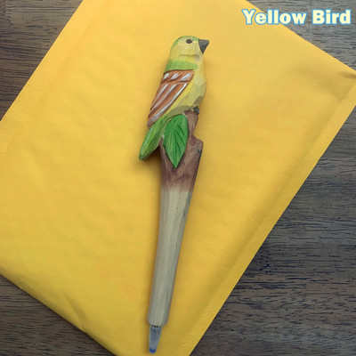 Drvorezbarska životinjska olovka Ručno izrađena drvena umjetnička crna gel olovka za pisanje Ukras s potpisom Uredski poklon za školu F029