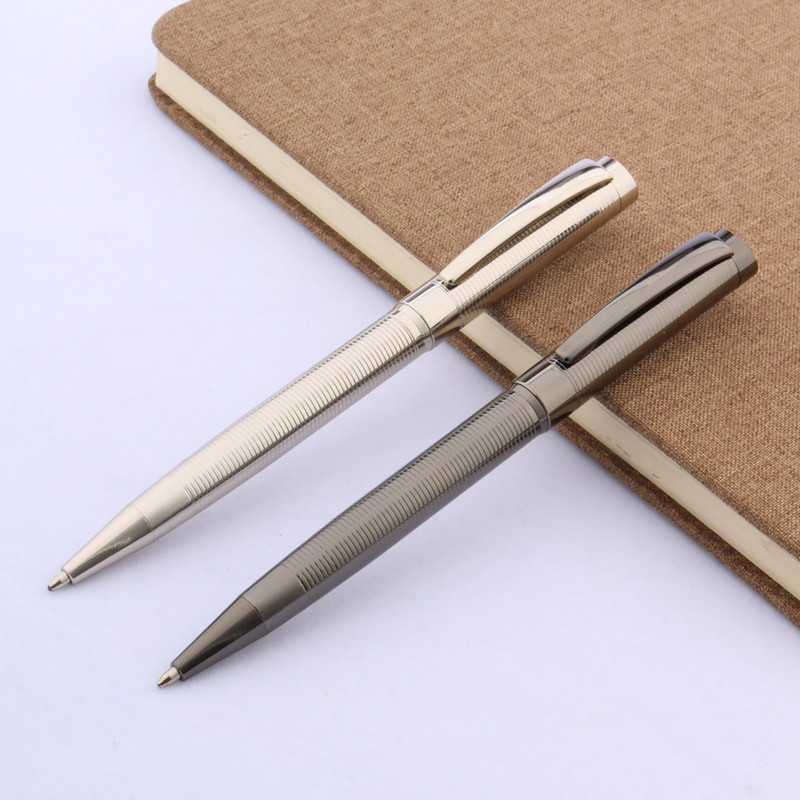 Luksuzna kvalitetna kaligrafija Gun siva Kemijska olovka valovita Krug metalni srebrni ukras Linija tinta Uredska olovka školski pribor