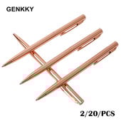 2/20 vnt Rose Gold tušinukai, nerūdijančio plieno rankenos, strypai, besisukantys metaliniai rutuliniai rašikliai, skirti mokyklos raštinės reikmenims, juodai mėlynai