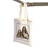 Basets, suns audekls sievietēm Sieviešu rokassomiņa Salokāma lielveikalu pircēju somas Jauki mājdzīvnieki, ikdienas ceļojumu iepirkumu soma