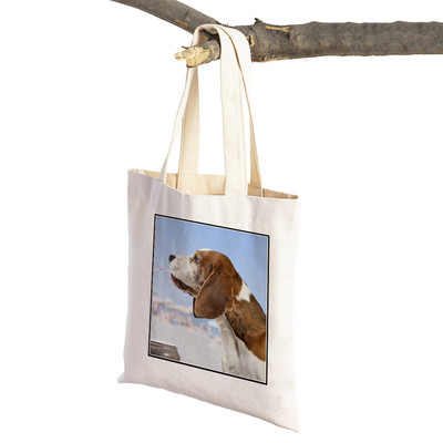 Basets, suns audekls sievietēm Sieviešu rokassomiņa Salokāma lielveikalu pircēju somas Jauki mājdzīvnieki, ikdienas ceļojumu iepirkumu soma