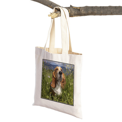 Basets, suns audekls sievietēm Sieviešu rokassomiņa Salokāma lielveikalu pircēju somas Jauki mājdzīvnieki, ikdienas ceļojumu iepirkumu soma