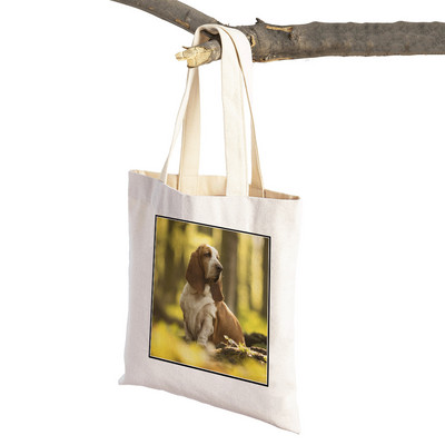 Basets, suns audekls sievietēm Sieviešu rokassomiņa Salokāma lielveikalu pircēju somas Jauki mājdzīvnieki, ikdienas ceļojumu iepirkumu soma