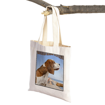 Basets, suns audekls sievietēm Sieviešu rokassomiņa Salokāma lielveikalu pircēju somas Jauki mājdzīvnieki, ikdienas ceļojumu iepirkumu soma