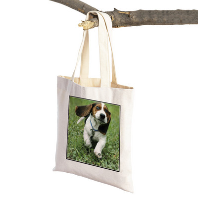 Basets, suns audekls sievietēm Sieviešu rokassomiņa Salokāma lielveikalu pircēju somas Jauki mājdzīvnieki, ikdienas ceļojumu iepirkumu soma