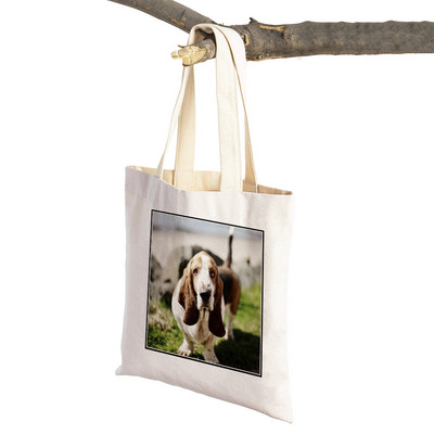 Basets, suns audekls sievietēm Sieviešu rokassomiņa Salokāma lielveikalu pircēju somas Jauki mājdzīvnieki, ikdienas ceļojumu iepirkumu soma