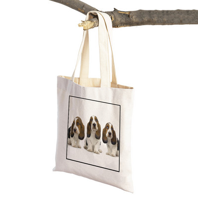 Basets, suns audekls sievietēm Sieviešu rokassomiņa Salokāma lielveikalu pircēju somas Jauki mājdzīvnieki, ikdienas ceļojumu iepirkumu soma