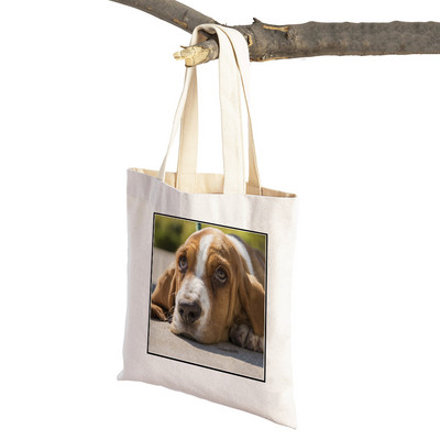 Basets, suns audekls sievietēm Sieviešu rokassomiņa Salokāma lielveikalu pircēju somas Jauki mājdzīvnieki, ikdienas ceļojumu iepirkumu soma