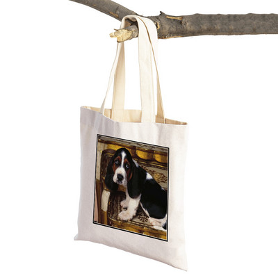 Basets, suns audekls sievietēm Sieviešu rokassomiņa Salokāma lielveikalu pircēju somas Jauki mājdzīvnieki, ikdienas ceļojumu iepirkumu soma