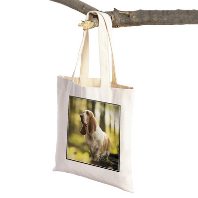 Basets, suns audekls sievietēm Sieviešu rokassomiņa Salokāma lielveikalu pircēju somas Jauki mājdzīvnieki, ikdienas ceļojumu iepirkumu soma