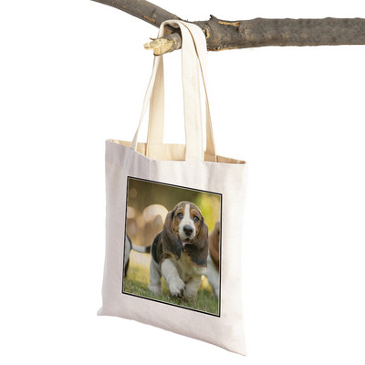 Basets, suns audekls sievietēm Sieviešu rokassomiņa Salokāma lielveikalu pircēju somas Jauki mājdzīvnieki, ikdienas ceļojumu iepirkumu soma