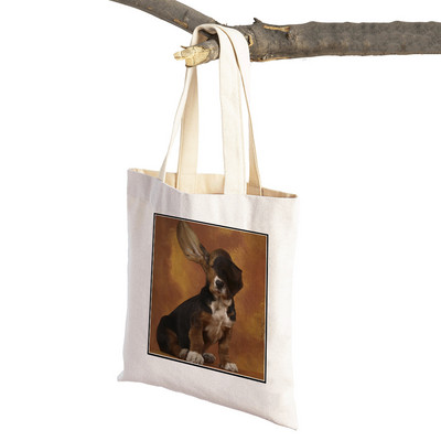 Basets, suns audekls sievietēm Sieviešu rokassomiņa Salokāma lielveikalu pircēju somas Jauki mājdzīvnieki, ikdienas ceļojumu iepirkumu soma