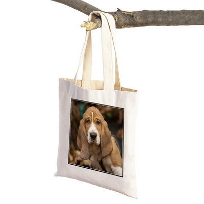 Basets, suns audekls sievietēm Sieviešu rokassomiņa Salokāma lielveikalu pircēju somas Jauki mājdzīvnieki, ikdienas ceļojumu iepirkumu soma