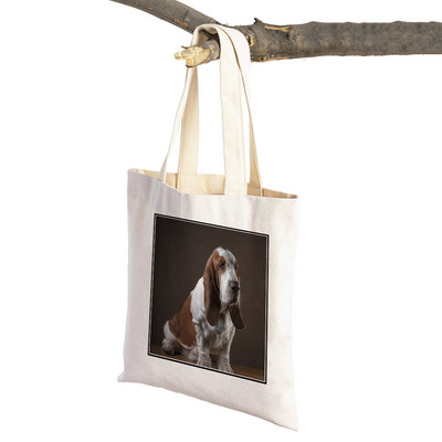 Basets, suns audekls sievietēm Sieviešu rokassomiņa Salokāma lielveikalu pircēju somas Jauki mājdzīvnieki, ikdienas ceļojumu iepirkumu soma