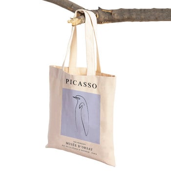 Abstract Picasso Elephant Owl Bird Cat Horse Shopper Τσάντες Nordic Lady Tote Γυναικεία τσάντα αγορών από καμβά διπλής εκτύπωσης