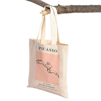 Abstract Picasso Elephant Owl Bird Cat Horse Shopper Τσάντες Nordic Lady Tote Γυναικεία τσάντα αγορών από καμβά διπλής εκτύπωσης