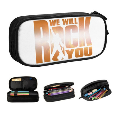 We Will Rock You Kawaii tolltartó lány fiú nagy kapacitású királynő rockzenekar ceruzatáska, diák irodaszerek