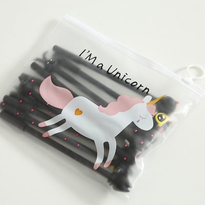 10 vnt / rinkinys mielas gelio rašiklis Kawaii atsitiktinio rašto ponis 0,5 m juodas gelio rašalinis rašiklis mokyklinių raštinės reikmenų biuro tiekėjų dovanos