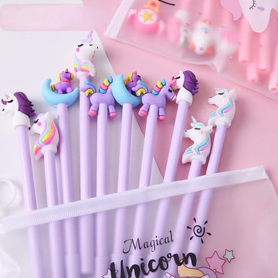 10 vnt / rinkinys mielas gelio rašiklis Kawaii atsitiktinio rašto ponis 0,5 m juodas gelio rašalinis rašiklis mokyklinių raštinės reikmenų biuro tiekėjų dovanos