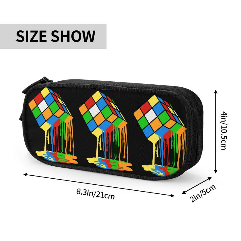 Cuburi topit Rubiks pentru creion pentru fată băiat de mare capacitate geometrică matematică cutie de stilou magic cutie rechizite școlare