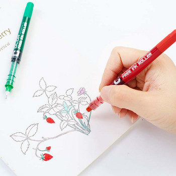 7 бр./компл. 0,28/0,38/0,5 mm цветна мастилена гел писалка Creative Straight Liquid Type Colorful Writing Marking Pen Офис ученически пособия